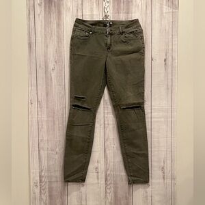 DE COLLECTION women olive green trendy skinny jeans/size 8